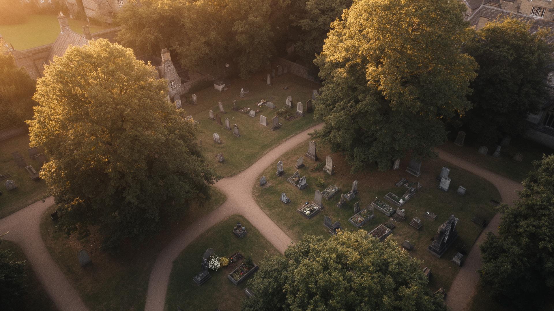 Aerial documentation of a historic site at golden hour