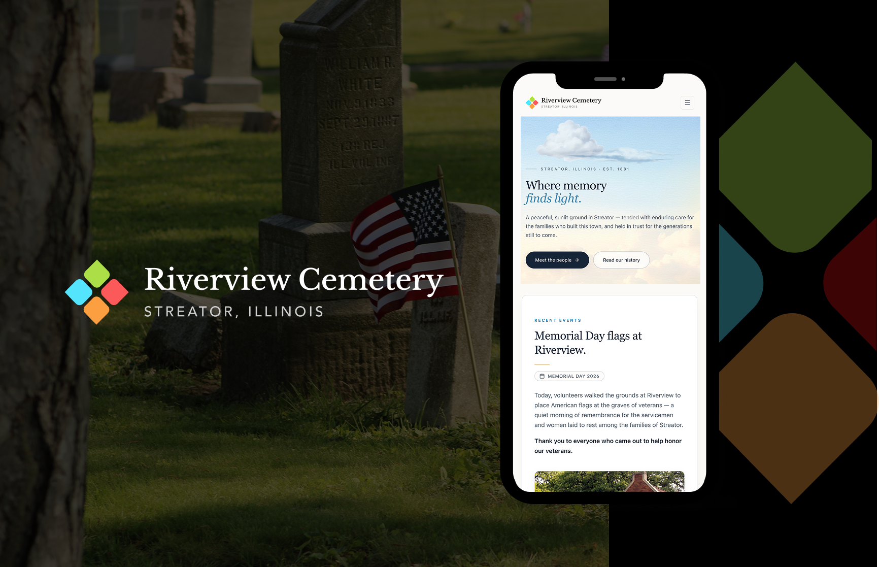 Riverview Cemetery brand identity and website design